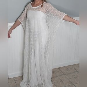 Chic White Lace Overlay Dress